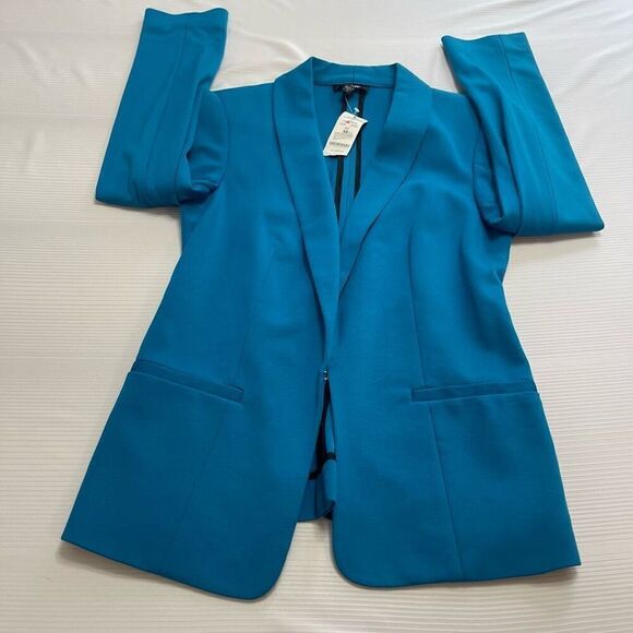NWT Bebe Bright Blue Shawl Collar Jacket Size XS New - Picture 6 of 10